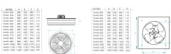 Fanex F4-KY-900-01 Harici motorlu 4 kanatlı metal pervaneli yuvarlak aksiyal aspiratörler Trifaze