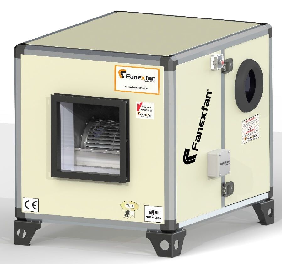 Fanex FHV-7-01 Öne eğimli sık kanatlı hücreli vantilatörler Trifaze