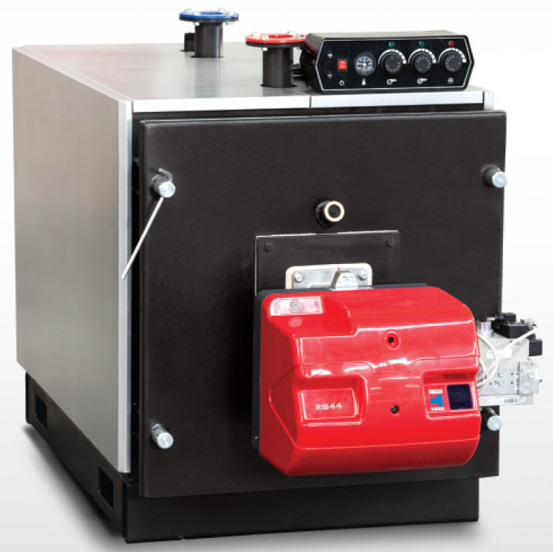 ÜGS-80, Sıcaksu Kazanı, Kalorifer Kazanı,  İki Geçişli, Doğalgaz yada Sıvı Yakıtlı, Merkezi Sistem, 80.000 Kcal/h, 93 KW, 4 Bar