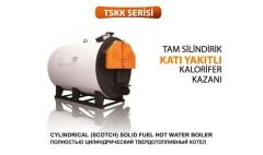 TSKK 150 Tam Silindirik Katı Yakıtlı Kalorifer Kazanı, 150.000 Kcal/h, 3 Atü