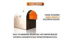 YSKK 270 Yarım Silindirik Katı Yakıtlı Kalorifer Kazanı, 270.000 Kcal/h, 3 Atü